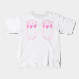 Nana anime strawberry glasses pink Kids T-Shirt